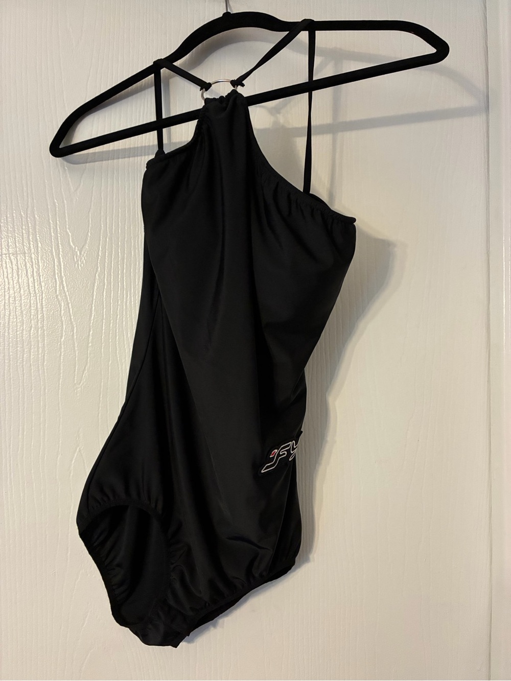 Dance and Sway Black Asymmetrical Neckline One-Piece Dancewear